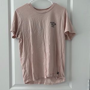 Pink Vans t-shirt with decals. Size large.